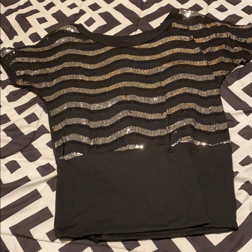 Blck Sequin Shirt